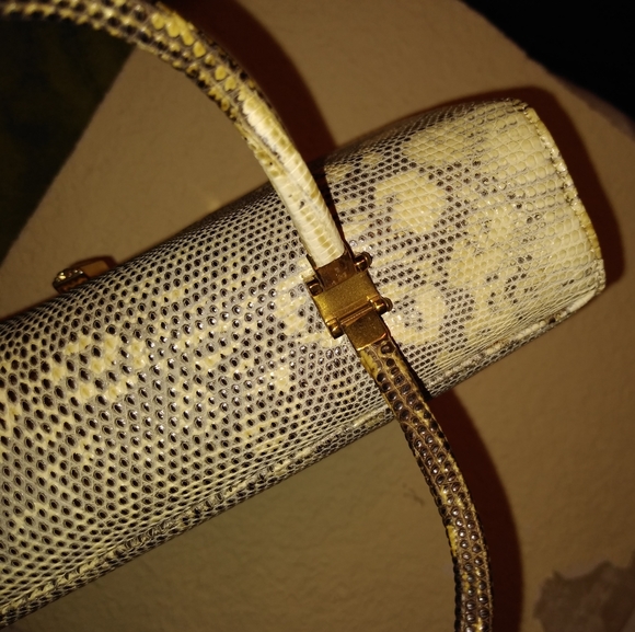 Vintage I Magnin Exotic Lizard Skin Purse with Coin Purse & Original Comb - Picture 8 of 10